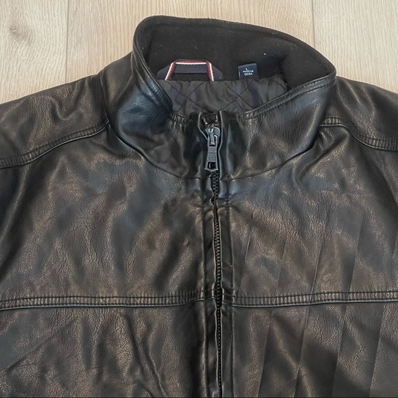 TOMMY HILFIGER Faux Leather Motorcycle Coat - Picture 2 of 13